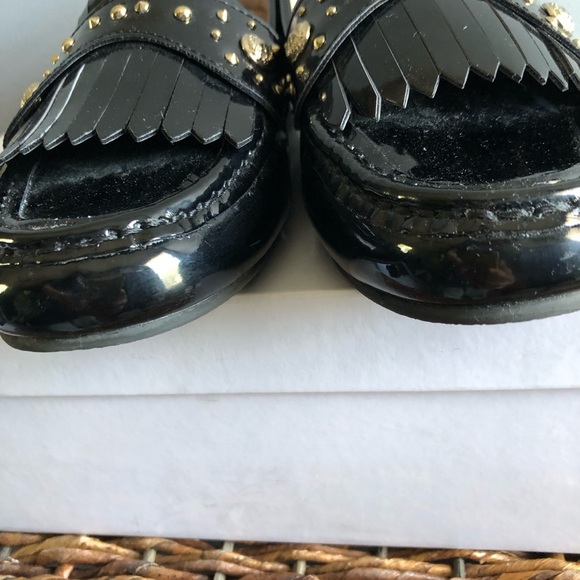 Sam Edelman Black Patent Leather Loafers with Studded Details - Picture 5 of 6